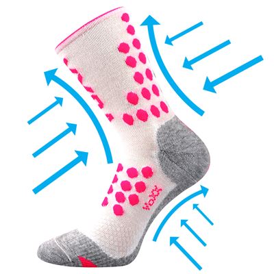 Ponožky kompresní sportovní FINISH s ionty stříbra BÍLÉ