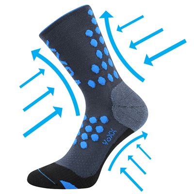 Ponožky kompresní sportovní FINISH s ionty stříbra TMAVĚ MODRÉ