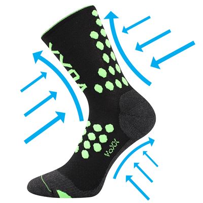Ponožky kompresní sportovní FINISH s ionty stříbra ČERNÉ
