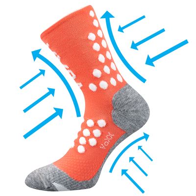 Ponožky kompresní sportovní FINISH s ionty stříbra LOSOSOVÉ