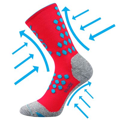 Ponožky kompresní sportovní FINISH s ionty stříbra NEON RŮŽOVÉ