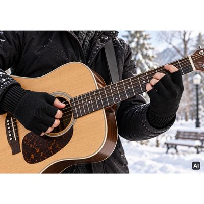 Rukavice unisex pletené FINLES bez prstů ČERNÉ VoXX 121396 2