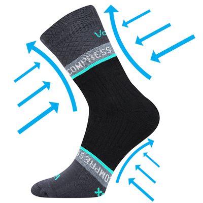 Ponožky kompresní FIXAN sportovní TMAVĚ ŠEDÉ