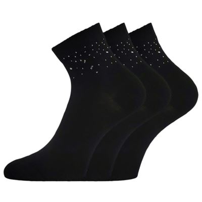 Ponožky dámské elegantní FLITANA 03 s kamínky ČERNÉ Lonka 127332 2
