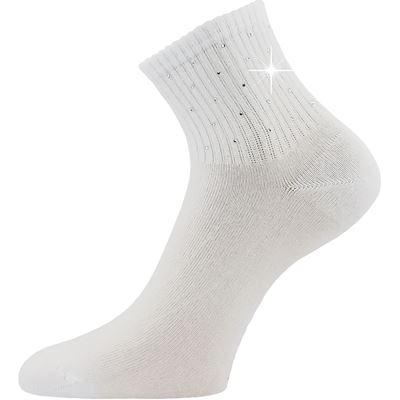 Ponožky dámské elegantní FLITANA 04 s kamínky BÍLÉ