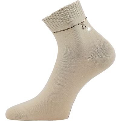 Ponožky dámské elegantní FLITANA 05 s kamínky BÉŽOVÉ