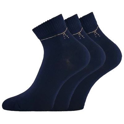 Ponožky dámské elegantní FLITANA 05 s kamínky TMAVĚ MODRÉ Lonka 127339 2