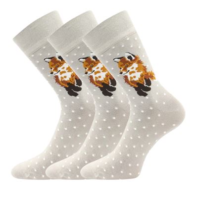 Ponožky dámské bambusové FOXANA s obrázkem LIŠKY