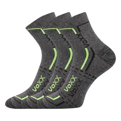 Ponožky bavlněné sportovní FRANZ 03 tmavě šedé melé (3 páry)