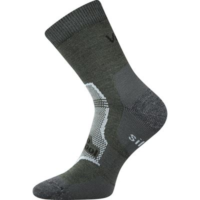 Ponožky zimní vlněné GRANIT se stříbrem TMAVĚ ZELENÉ