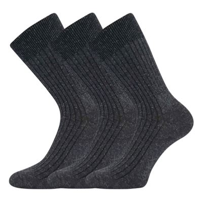 Ponožky bavlněné HEMPIX s konopím, bambusem a ionty stříbra ANTRACITOVÉ (3 páry)