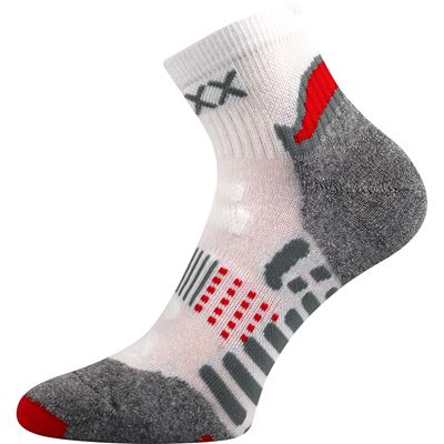 Ponožky sportovní s ionty stříbra INTEGRA anatomicky tvarované BÍLÉ S ČERVENOU