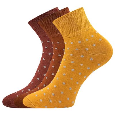Ponožky dámské slabé JANA 43 letní MIX A S PUNTÍKY (3 páry)