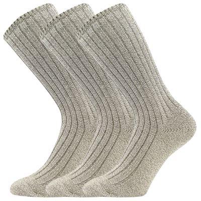 Ponožky dámské silné JIZERA melírované NATUR (béžové) (3 páry)
