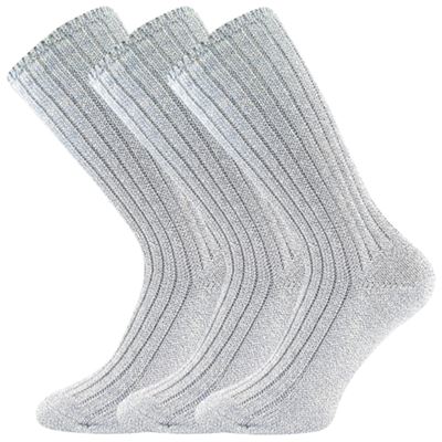 Ponožky dámské silné JIZERA melírované SVĚTLE MODRÉ (3 páry)