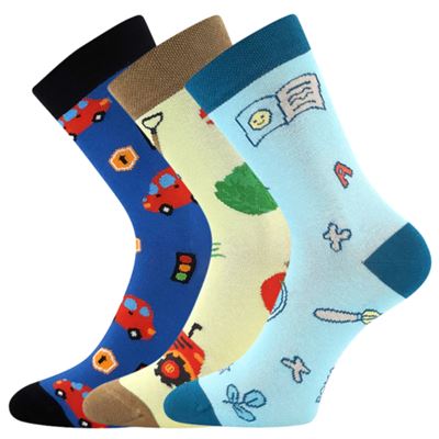 Ponožky dětské KAITO s obrázky CHLAPECKÉ mix A (3 páry)