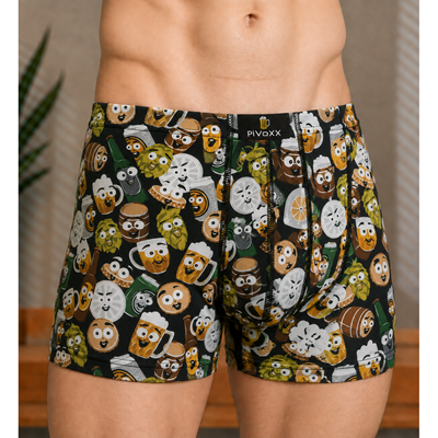 Boxerky pánské obrázkové KEVIN bavlněné PIVO FUNNY Lonka 121836 2