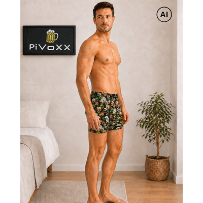 Boxerky pánské obrázkové KEVIN bavlněné PIVO FUNNY