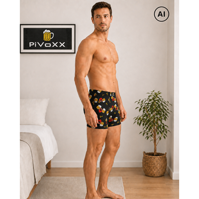 Boxerky pánské obrázkové KEVIN bavlněné PIVO LOVE