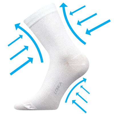 Ponožky kompresní slabé KOOPER s ionty stříbra BÍLÉ