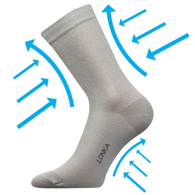 Ponožky kompresní slabé KOOPER s ionty stříbra SVĚTLE ŠEDÉ