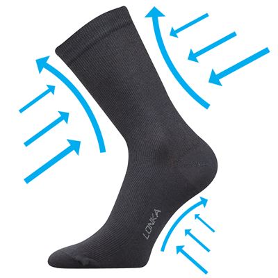 Ponožky kompresní slabé KOOPER s ionty stříbra TMAVĚ ŠEDÉ