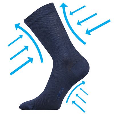 Ponožky kompresní slabé KOOPER s ionty stříbra TMAVĚ MODRÉ