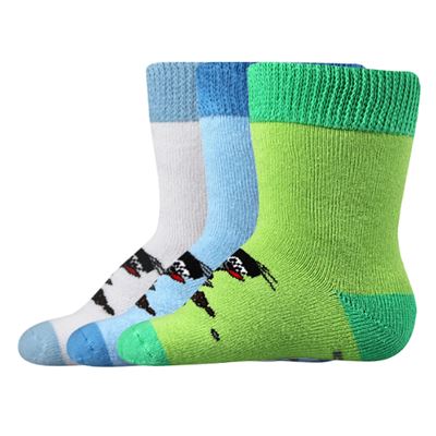 Ponožky kojenecké froté KRTEČEK obrázkové CHLAPECKÉ (3 páry)