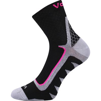 Ponožky sportovní slabé KRYPTOX černé s magentou