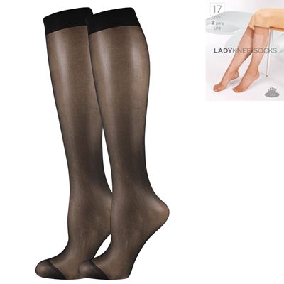 Podkolenky dámské silonkové LADY knee-socks NERO (černé) 2 páry v balení
