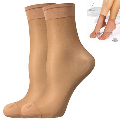 Ponožky dámské silonkové LADY socks BEIGE (tělové) 2 páry (6 balení)