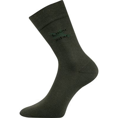 Ponožky pánské slabé LASSY tmavě zelené s obrázkem VĚTVIČKY