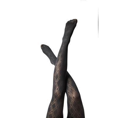 Punčochové kalhoty LAURA vzorované NERO (černé)