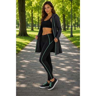 Legíny dámské sportovní LEGÍNY VoXX® černé se zelenou VoXX 122303 1