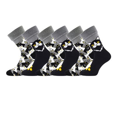 Ponožky dámské celofroté LÍZA s kočkami (3 páry)