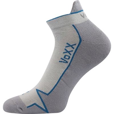 Ponožky bavlněné sportovní LOCATOR A světle šedé s tyrkysovou