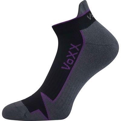 Ponožky bavlněné sportovní LOCATOR A černé s fialovou