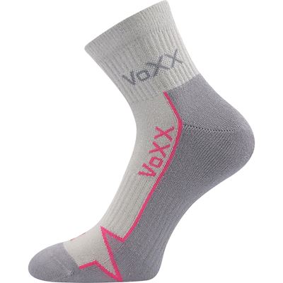 Ponožky bavlněné sportovní LOCATOR B světle šedé s magentou