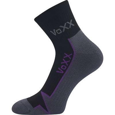Ponožky bavlněné sportovní LOCATOR B černé s fialovou
