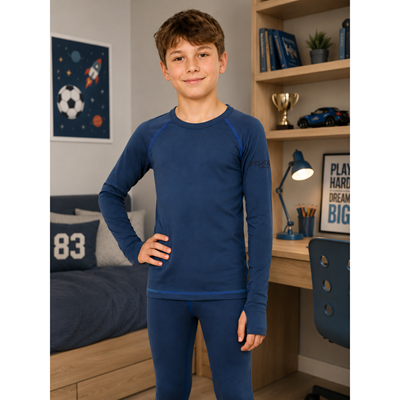 Tričko funkční dětské MERINOWOOL 21 s dlouhým rukávem JEANS/modrá
