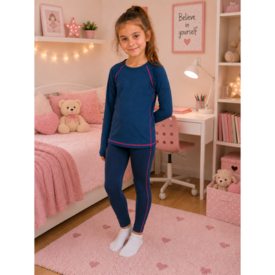 Spodky funkční dětské MERINOWOOL 22 dlouhé JEANS/magenta VoXX 127289 2