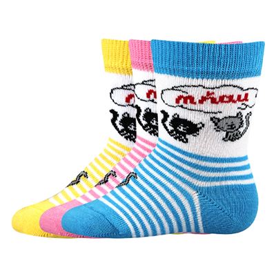 Ponožky kojenecké MIA barevný mix s KOČKAMI (3 páry)