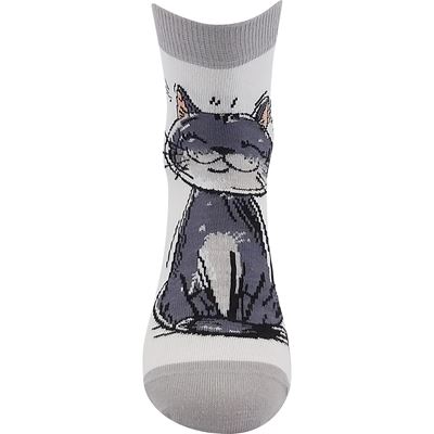 Ponožky dámské letní MICKA 01 s kočkami MIX B (3 páry)