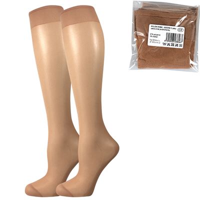 Podkolenky dámské silonkové NYLON knee-socks BEIGE (tělové) 2 páry balené pouze v sáčku