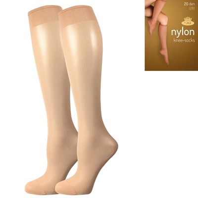 Podkolenky dámské silonkové NYLON knee-socks CAMEL 2 páry v balení