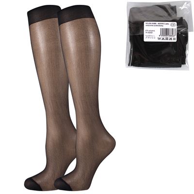 Podkolenky dámské silonkové NYLON knee-socks NERO (černé) 2 páry balené pouze v sáčku