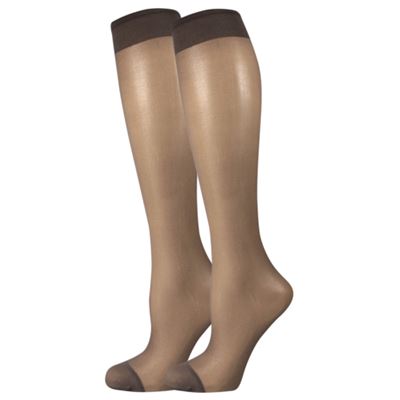 Podkolenky dámské silonkové NYLON knee-socks FUMO (kouřově šedé) 2 páry v balení (6 kusů)