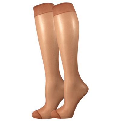 Podkolenky dámské silonkové NYLON knee-socks OPAL (opálené) 2 páry balené pouze v sáčku