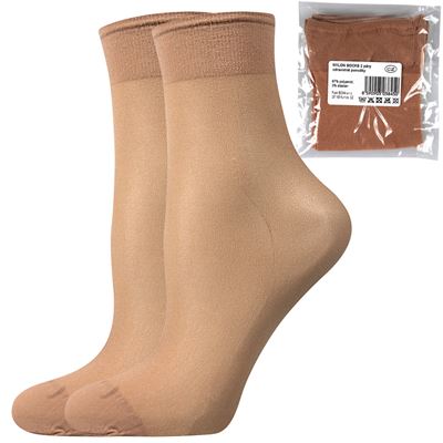 Ponožky dámské silonkové NYLON socks BEIGE (tělové) 2 páry balené pouze v sáčku