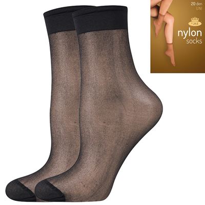 Ponožky dámské silonkové NYLON socks NERO (černé) 2 páry v balení (6 kusů)